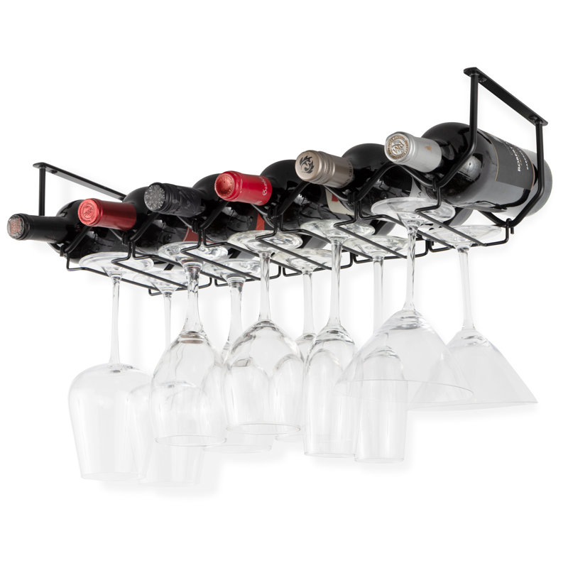 Rebrilliant Spinelli 6 Bottle Hanging Wine Bottle & Glass Rack